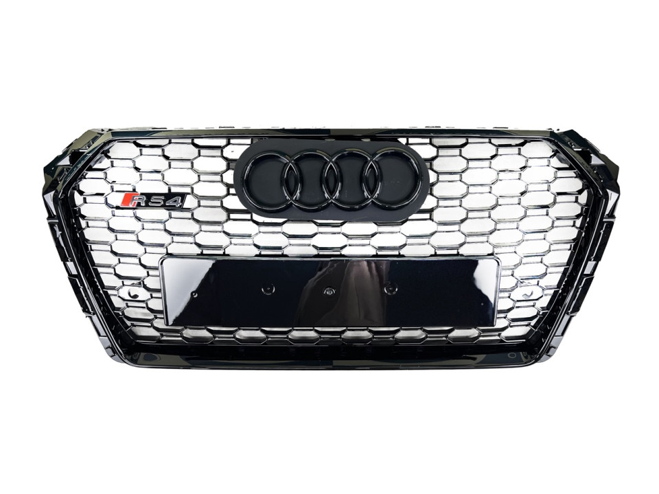 Решітка радіатора (RS4, чорна) - AUDI A4 (B9) 2015-2018