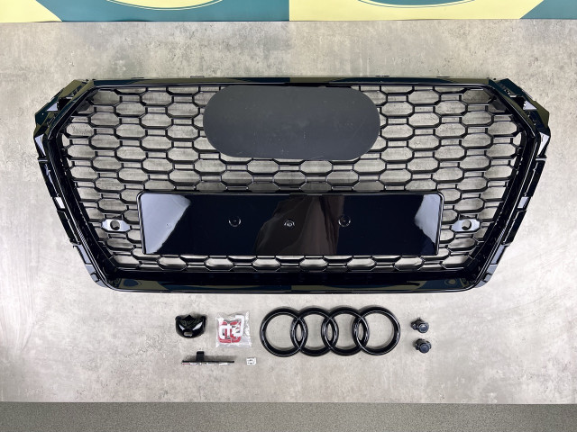 Решітка радіатора (RS4, чорна) - AUDI A4 (B9) 2015-2018